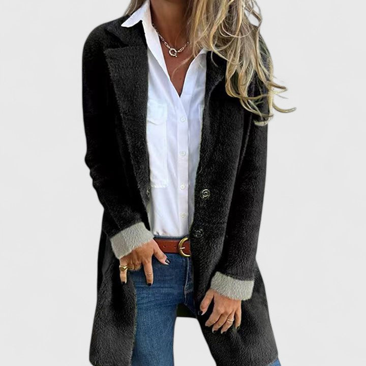 Sophryell™ Elegant Green Blazer by Emma & Rose Cape Town, stylish tailored jacket with lapels and long sleeves.