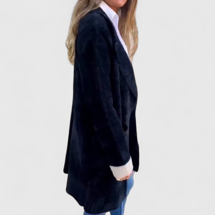 Sophryell™ Elegant Blazer by Emma & Rose Cape Town in green, stylish tailored jacket with lapels and fitted design.