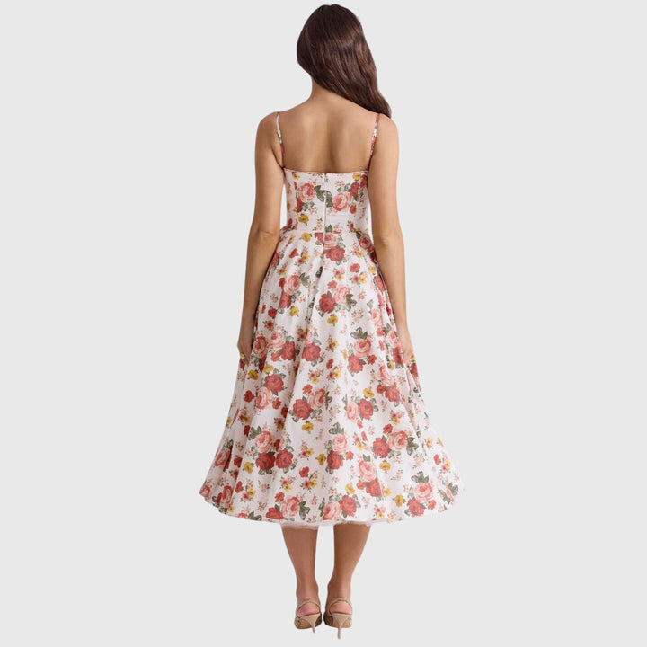 Blue Jane™ elegant maxi dress by Emma & Rose Cape Town, showcasing flowing fabric and sophisticated style.