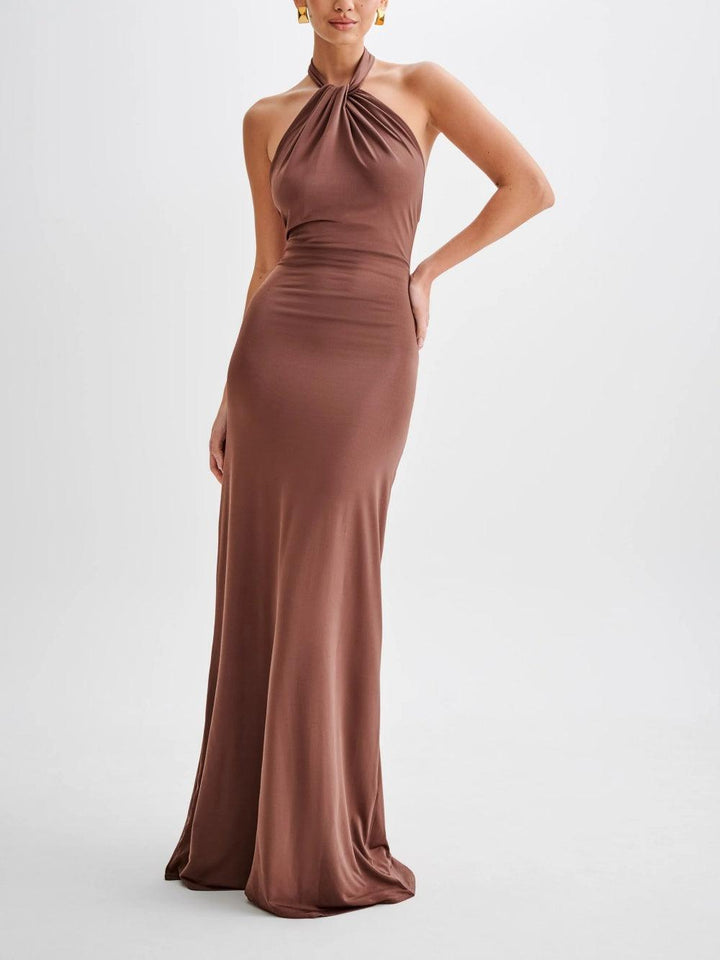 Emma & Rose Cape Town Anzhelia Maxi Dress in lagoon color, sophisticated long dress with elegant design, XS size.