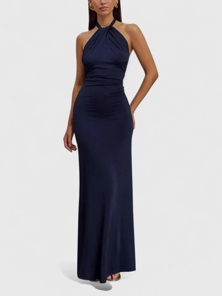 Emma & Rose Cape Town Anzhelia Maxi Dress in Lagoon, showcasing elegant, flowing fabric and sophisticated design.