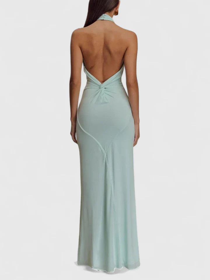 Emma & Rose Cape Town Anzhelia™ sophisticated maxi dress in flowing fabric, displayed on a model with elegant design details.