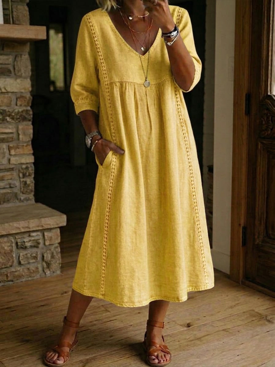 Light blue Fleur™ Artistic Floral Sleeve Dress by Emma & Rose Cape Town, featuring elegant floral patterns and stylish long sleeves.