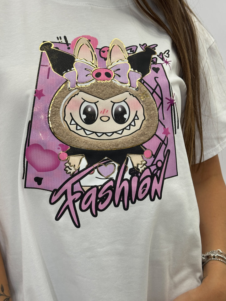 Emma & Rose Cape Town Renske printed T-shirt, soft cotton maglieria with colorful floral design on a casual fit shirt.