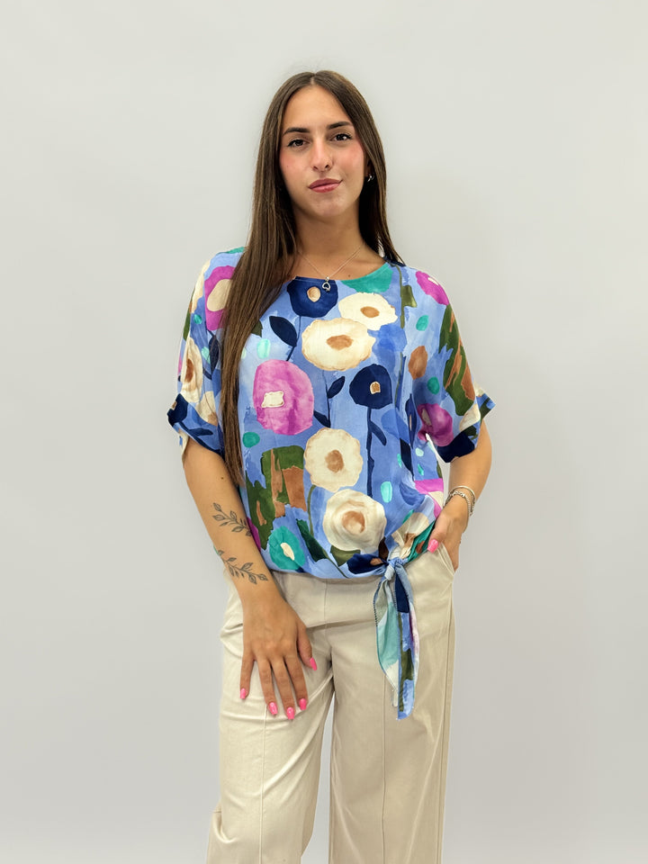 Beige Dominique™ knit top by Emma & Rose Cape Town featuring a pattern knot and stylish design.
