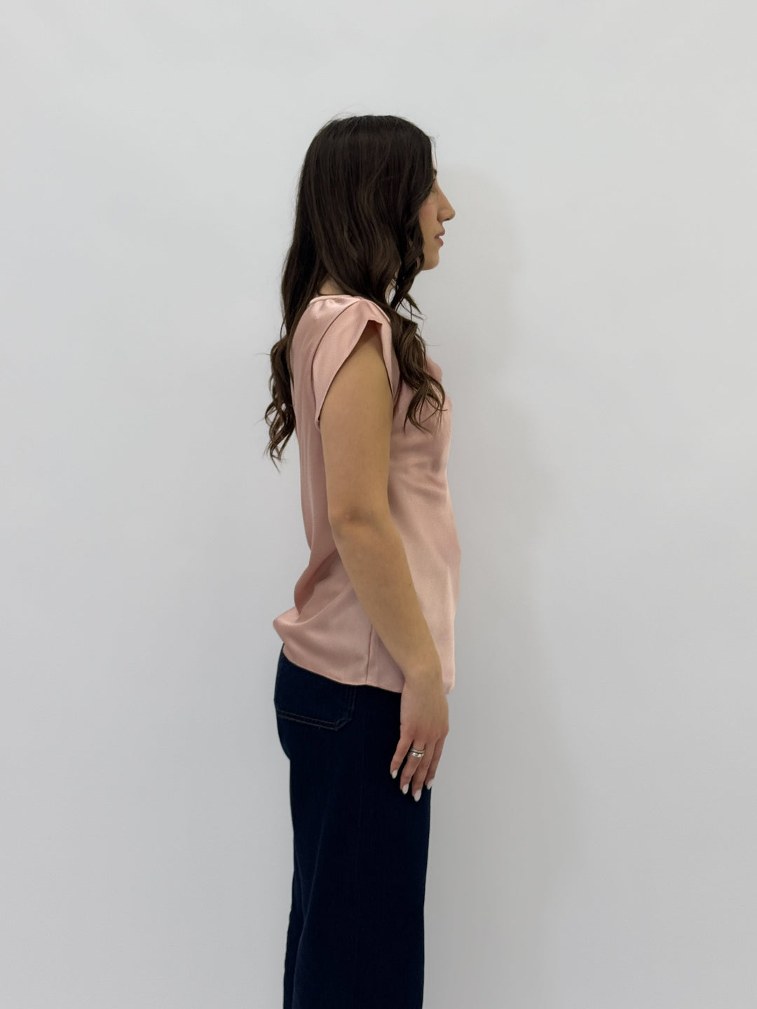Black Francien™ maglieria top with a stylish neckline, by Emma & Rose Cape Town, displayed on a neutral background.