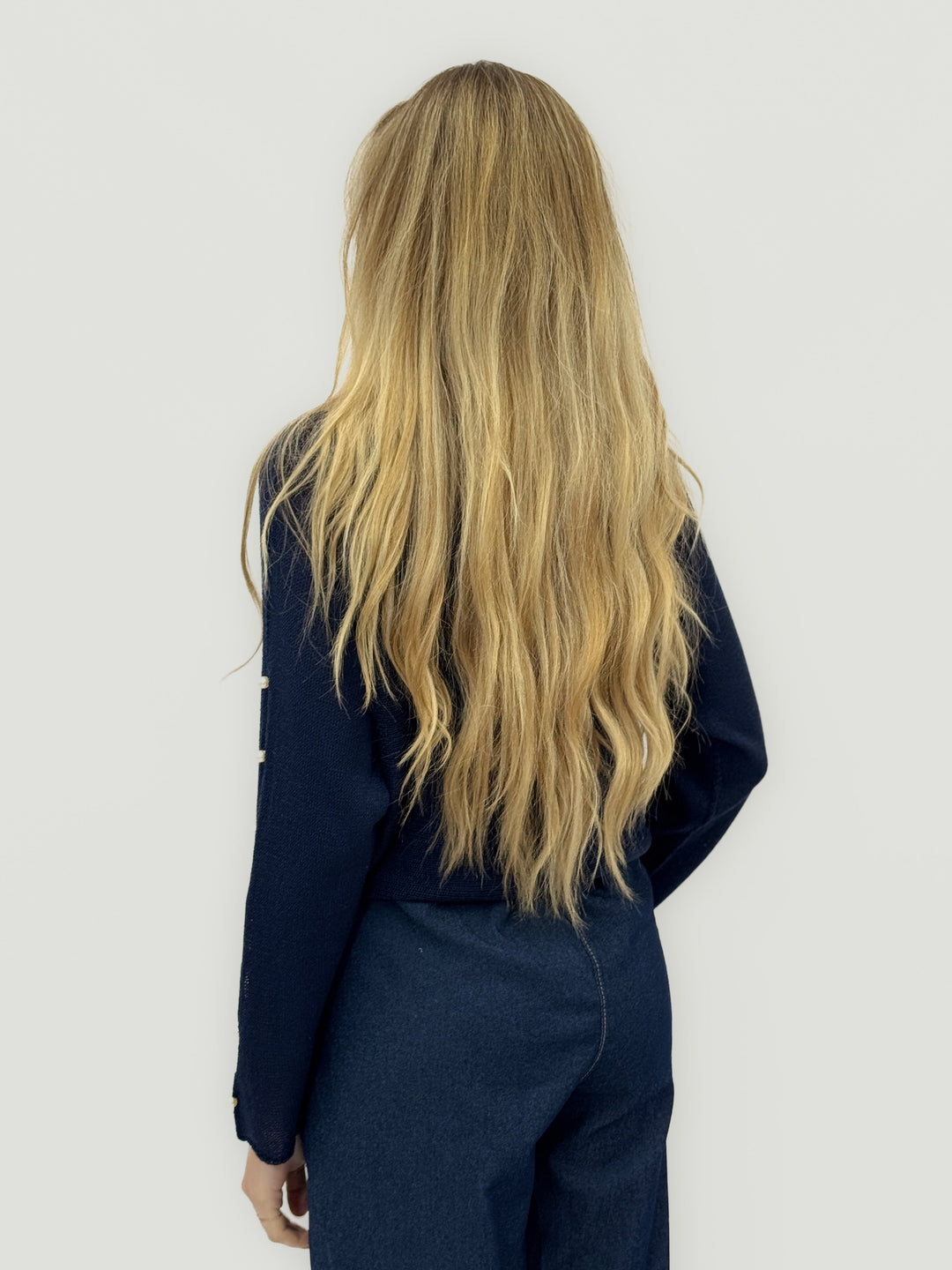 Blue women's cozy sweater by Emma & Rose Cape Town, soft knit maglieria with a comfortable fit.