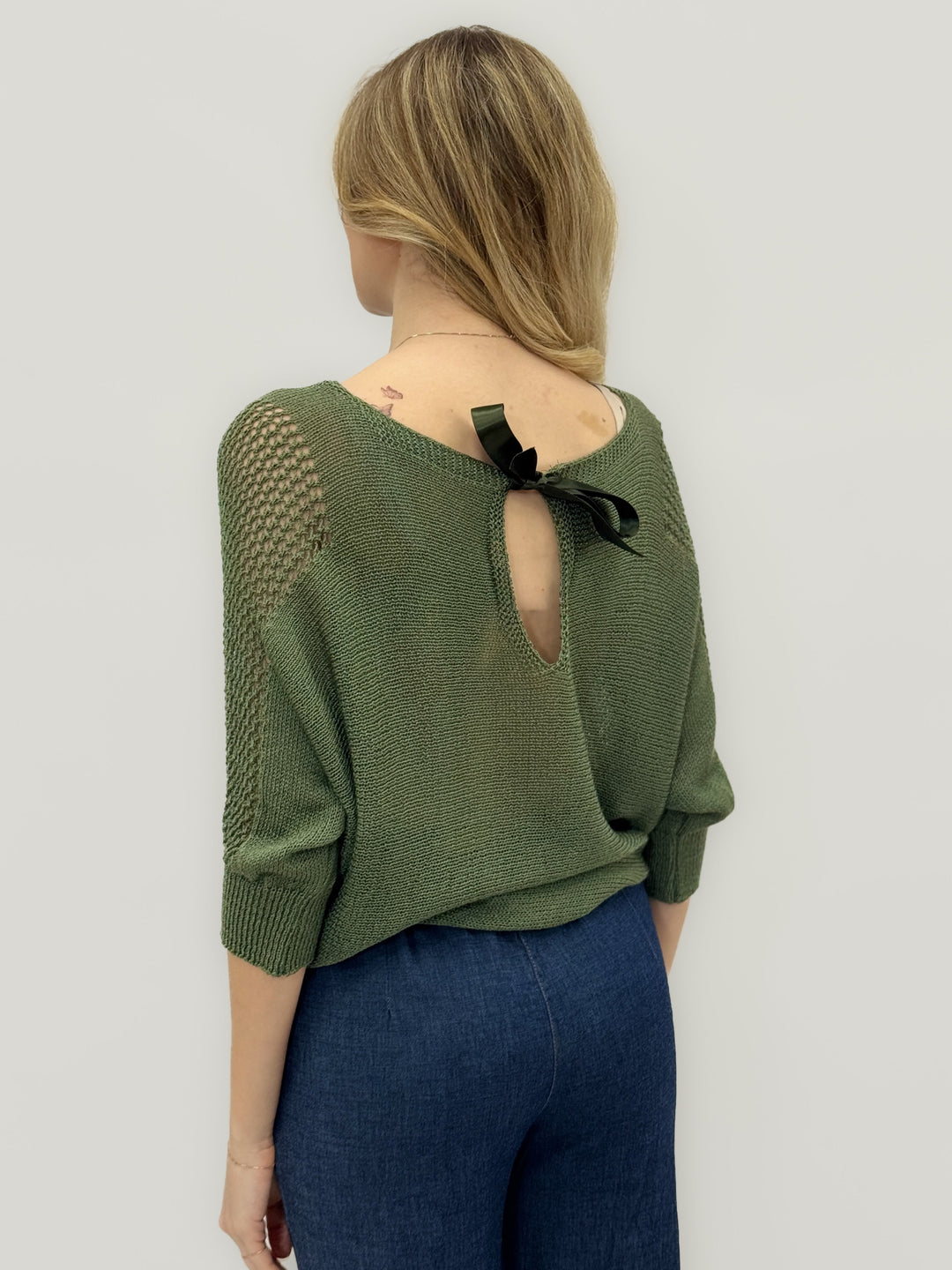 Green Lightweight™ Effortless Knit Top by Emma & Rose Cape Town, soft and breathable maglieria with a relaxed fit.