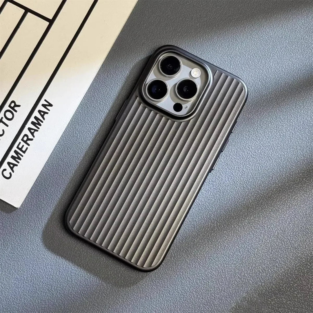 Black Titanium Shield Pro iPhone case by Emma & Rose Cape Town, designed for men's accessories, fits iPhone 13.