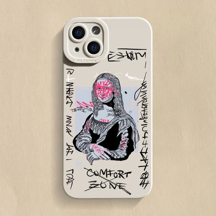 Black Vandalis iPhone case by Emma & Rose Cape Town featuring a Mona Lisa design for iPhone XS Max.