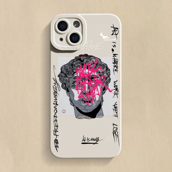 Black Vandalis iPhone case by Emma & Rose Cape Town with Mona Lisa design for iPhone XS Max, men's accessory.