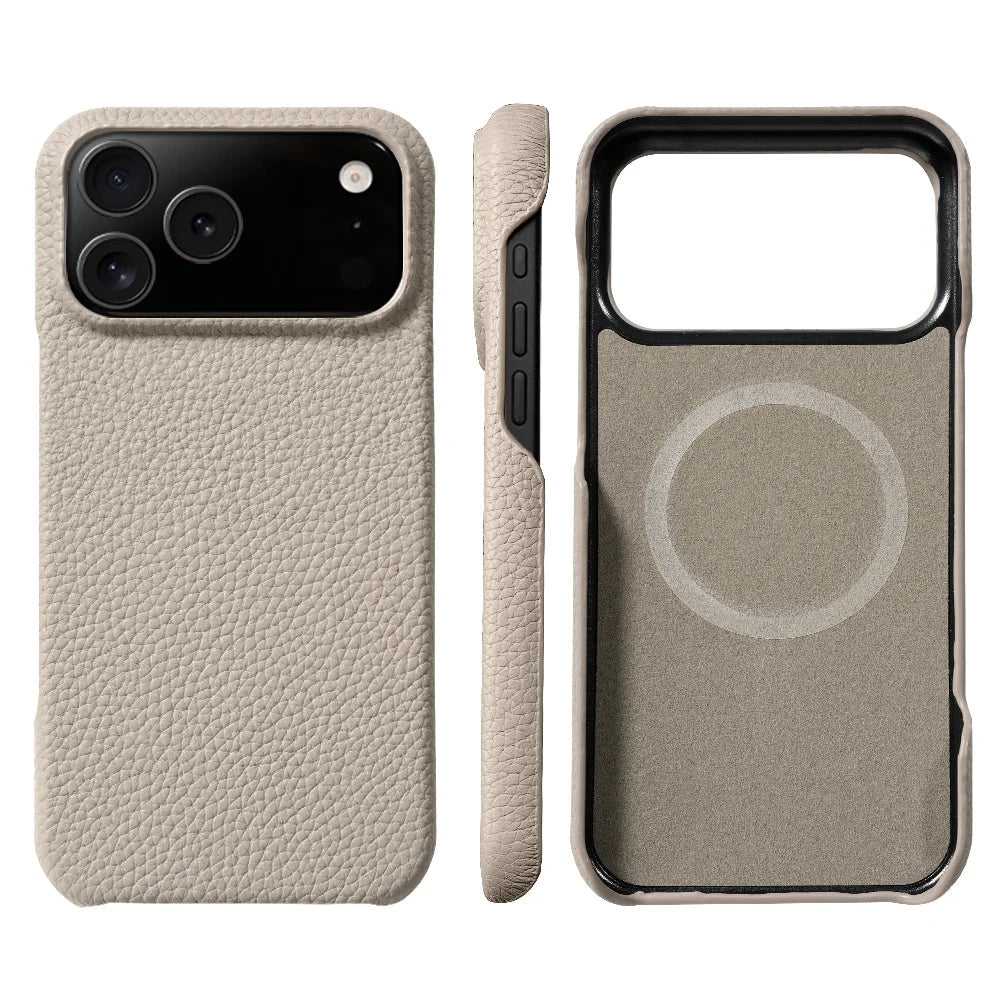 Orange leather iPhone 17 Pro Max case from Emma & Rose Cape Town, designed as a stylish men's accessories item.