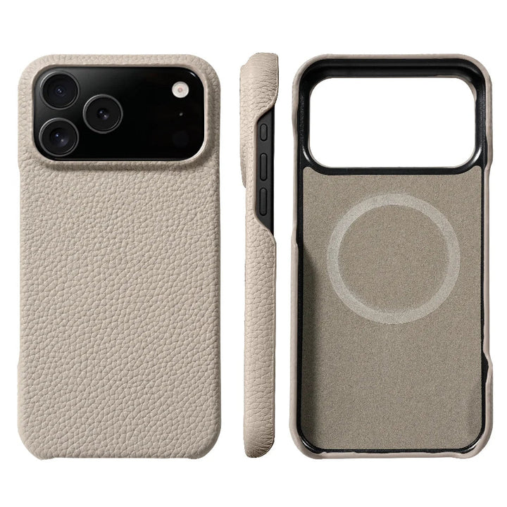 Orange leather iPhone 17 Pro Max case from Emma & Rose Cape Town, designed as a stylish men's accessories item.