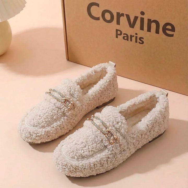 Emma & Rose Cape Town Jolien™ Boreal Elegance Loafers in white, stylish moccasins with a polished, sophisticated design.