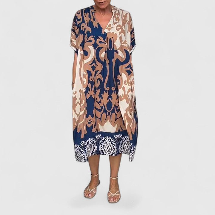 Multi-colored Carvyna™ comfortable dress by Emma & Rose Cape Town, featuring a relaxed fit and vibrant design.