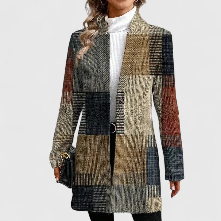 Multi-colored Wynonna™ elegant blazer by Emma & Rose Cape Town, tailored fit with stylish lapels and vibrant design.