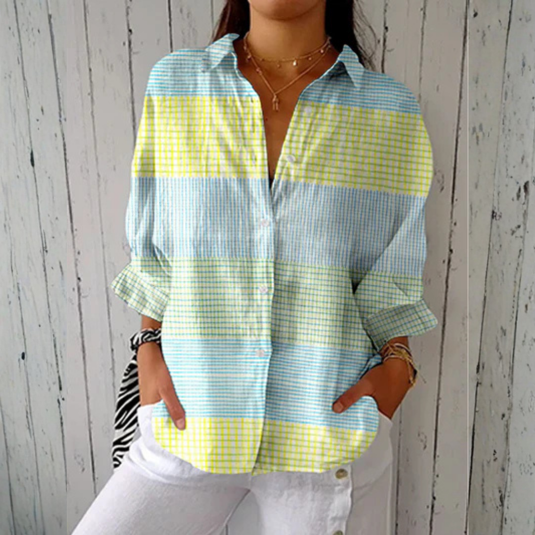 Emma™  |  Pastel Grid Blouse