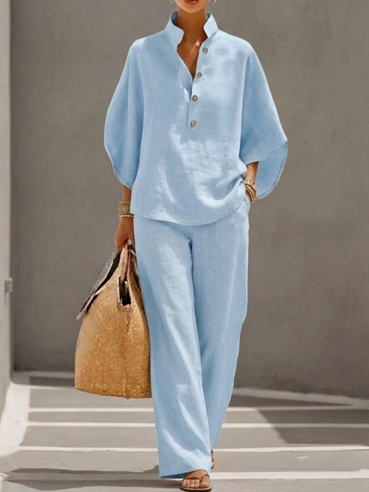 Navy blue Emma & Rose Cape Town Mariel Elegant Comfort Set with soft fabric, stylish design, and comfortable fit.