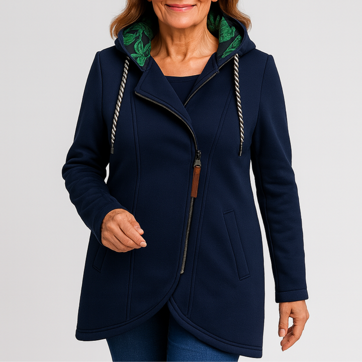 Emma & Rose Cape Town Eleonora winter coat with asymmetric zipper, featuring a stylish, warm outerwear design for cold weather.