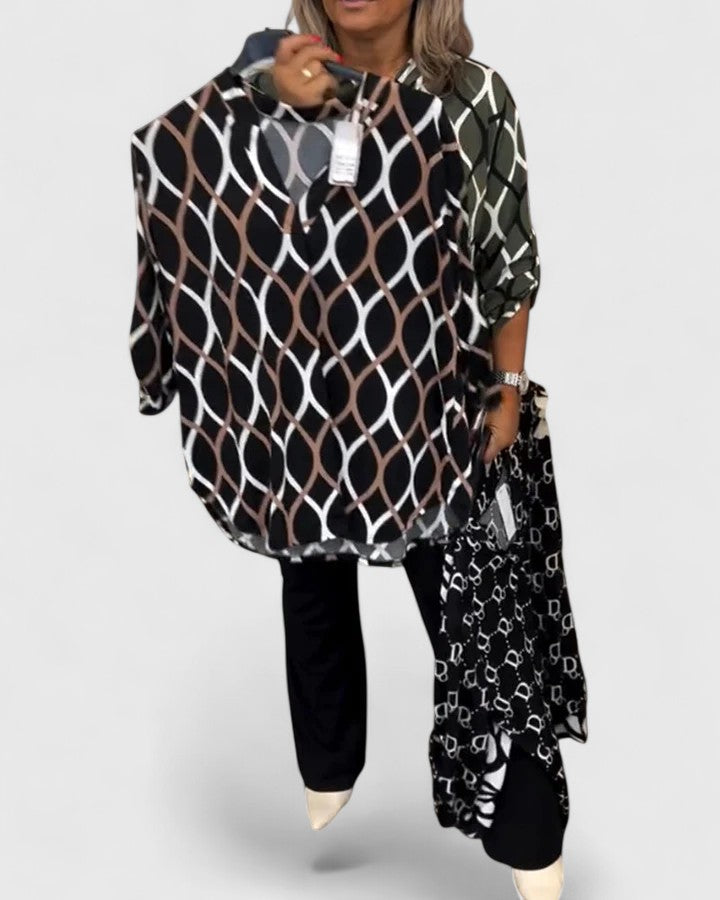 Olive green Calindrah™ sophisticated blouse by Emma & Rose Cape Town with elegant design and tailored fit.