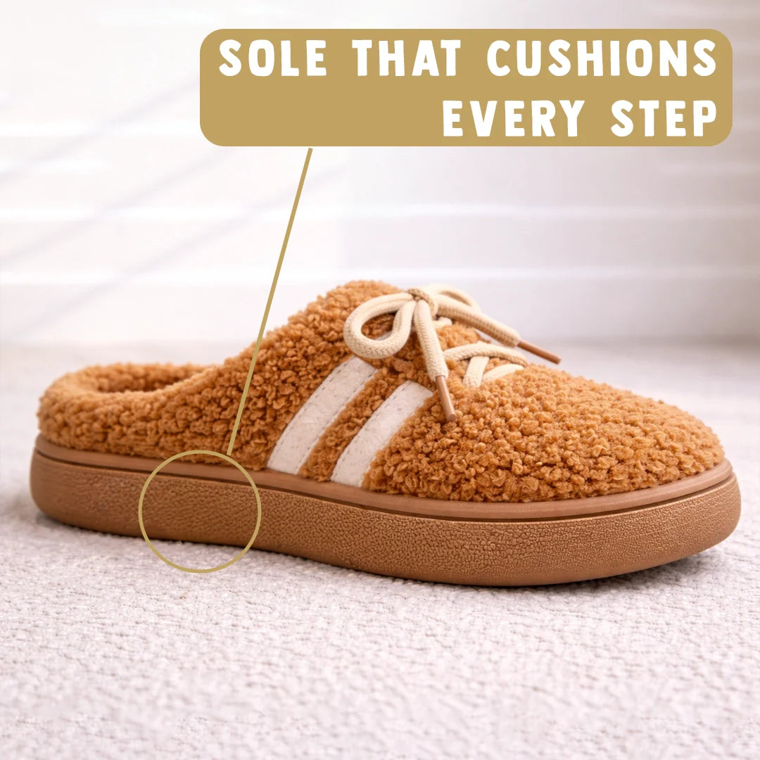 Emma & Rose Cape Town Lara Cozy Run slippers in coffee color, soft fabric, slip-on design, size 36-37, perfect for indoor comfort.