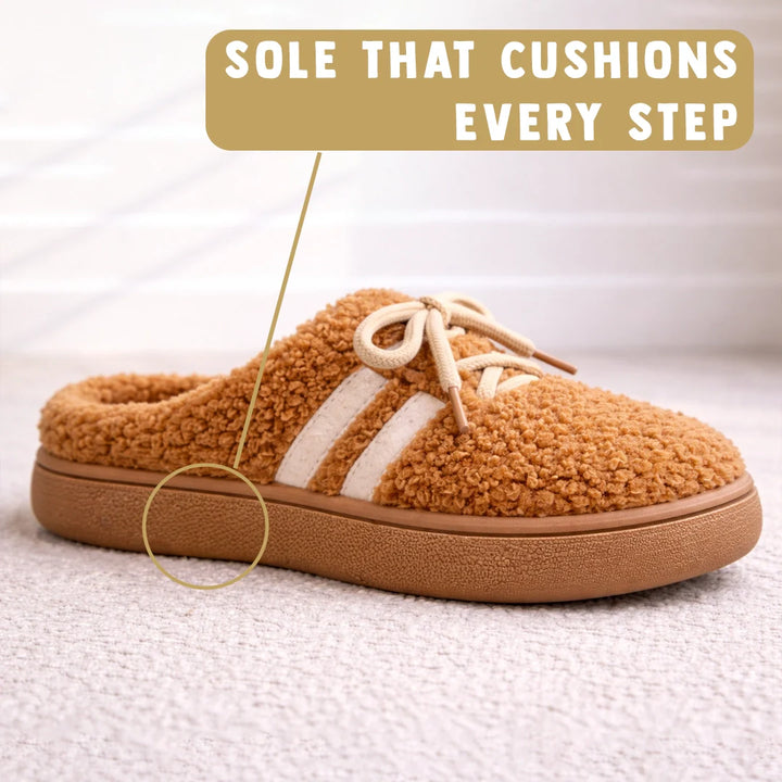 Emma & Rose Cape Town Lara Cozy Run slippers in coffee color, soft fabric, slip-on design, size 36-37, perfect for indoor comfort.