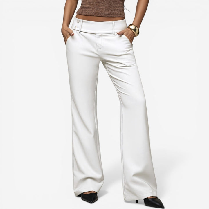 Black Daena™ Wide-Leg Trousers by Emma & Rose Cape Town, stylish relaxed-fit pants with wide legs and comfortable waistband.