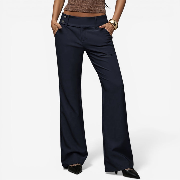 Black Daena™ Wide-Leg Trousers by Emma & Rose Cape Town, stylish pants with a relaxed wide-leg fit and comfortable fabric.
