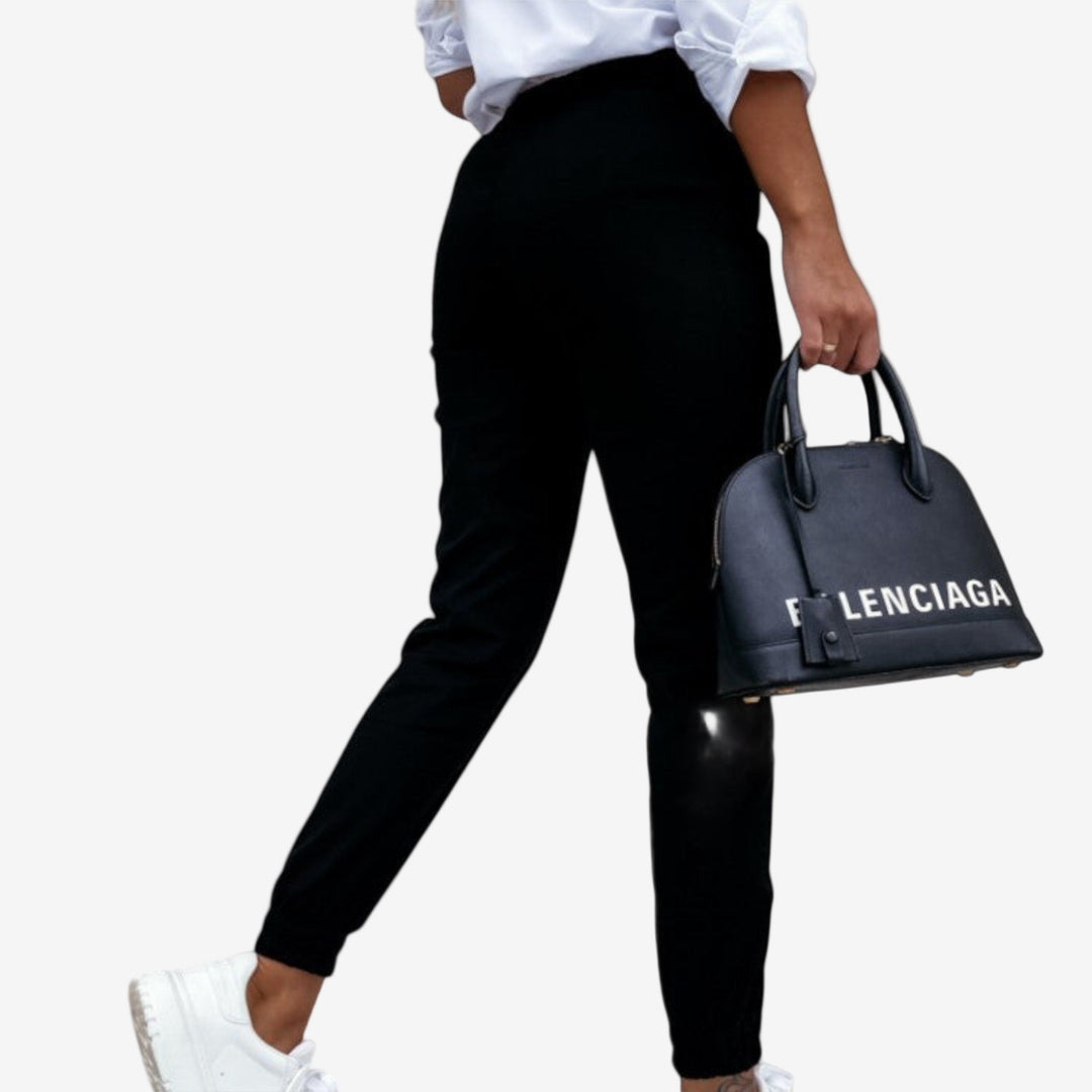 Green Melania™ Slim Fit Trousers by Emma & Rose Cape Town, stylish pants with a tailored fit and modern design.