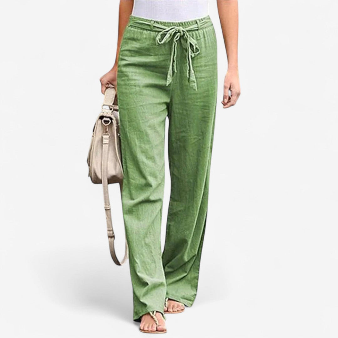 White Arislia™ Chic Trousers by Emma & Rose Cape Town, stylish pants with a tailored fit and modern design.
