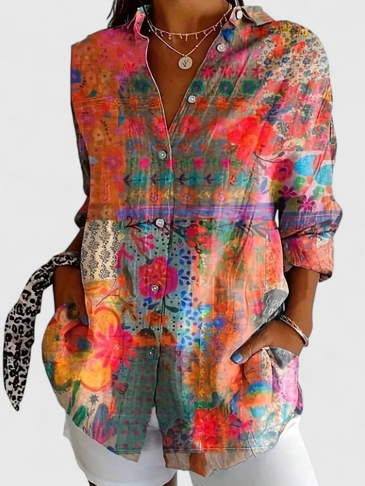 Emma & Rose Cape Town Anica™ sophisticated pink blouse with elegant design and tailored fit, shown on a model.