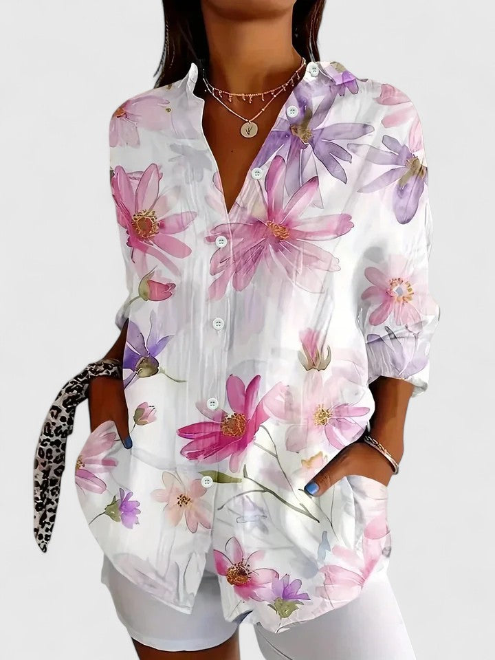 Emma & Rose Cape Town Anica™ sophisticated pink blouse, stylish long-sleeve top with elegant design and tailored fit.