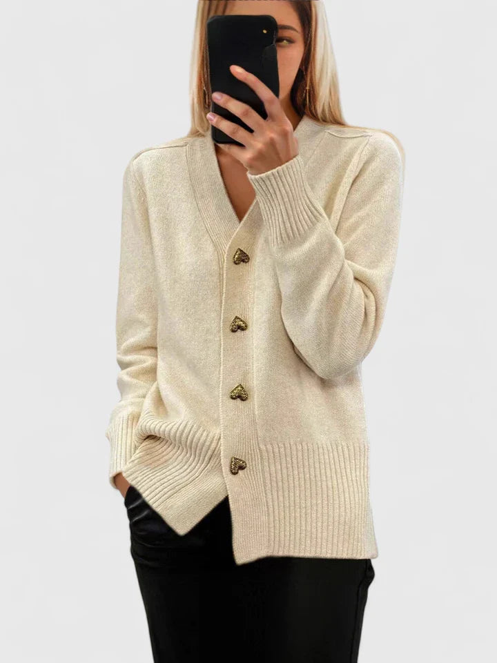 Pink Lillyanne™ elegant cardigan by Emma & Rose Cape Town, featuring a soft knit fabric and stylish design.