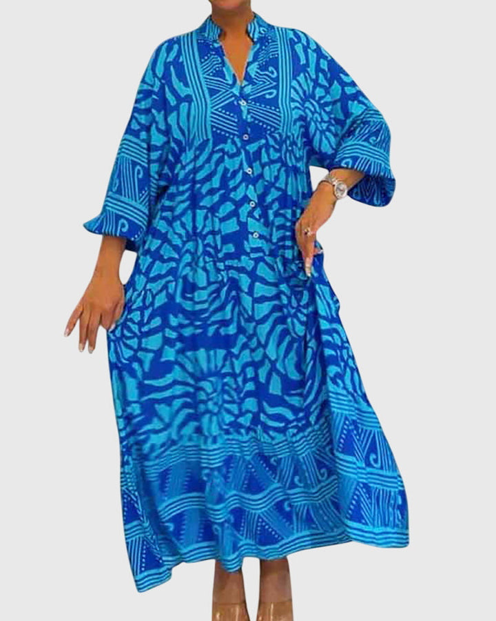 Emma & Rose Cape Town Mckinley maxi dress with elegant pink print, flowing fabric and stylish design perfect for summer wear.
