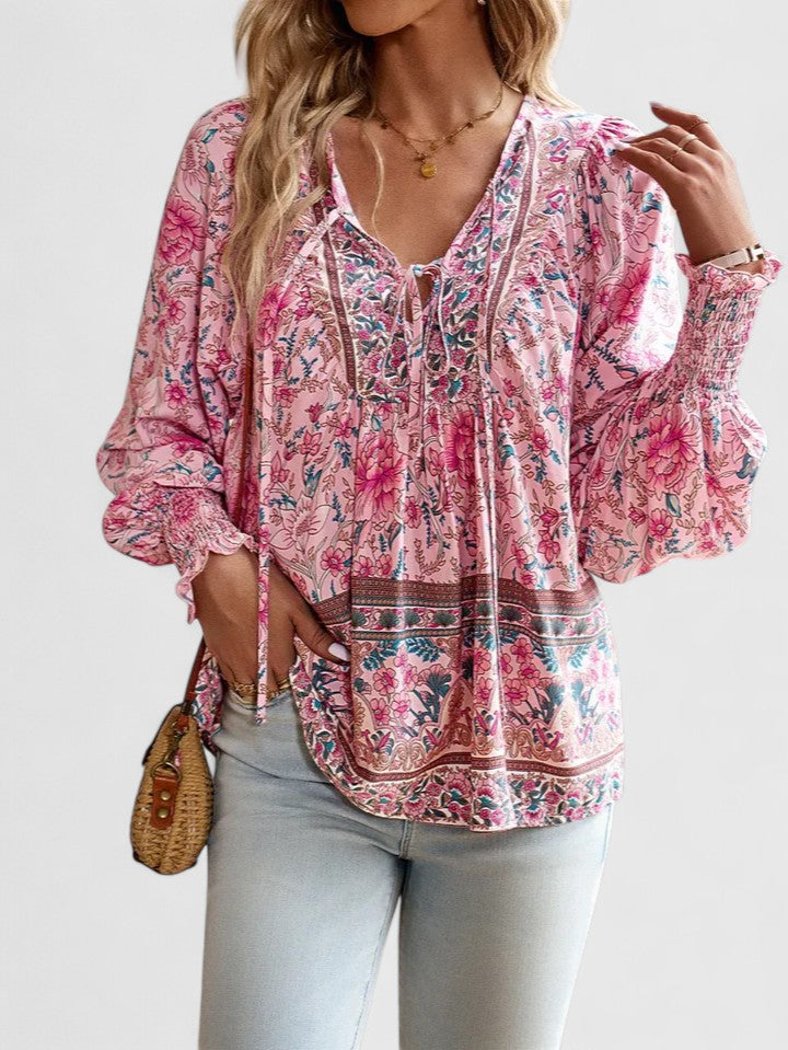 Pink Renazianne™ Elegant Top by Emma & Rose Cape Town, featuring a stylish fit and delicate fabric, shown on a model.