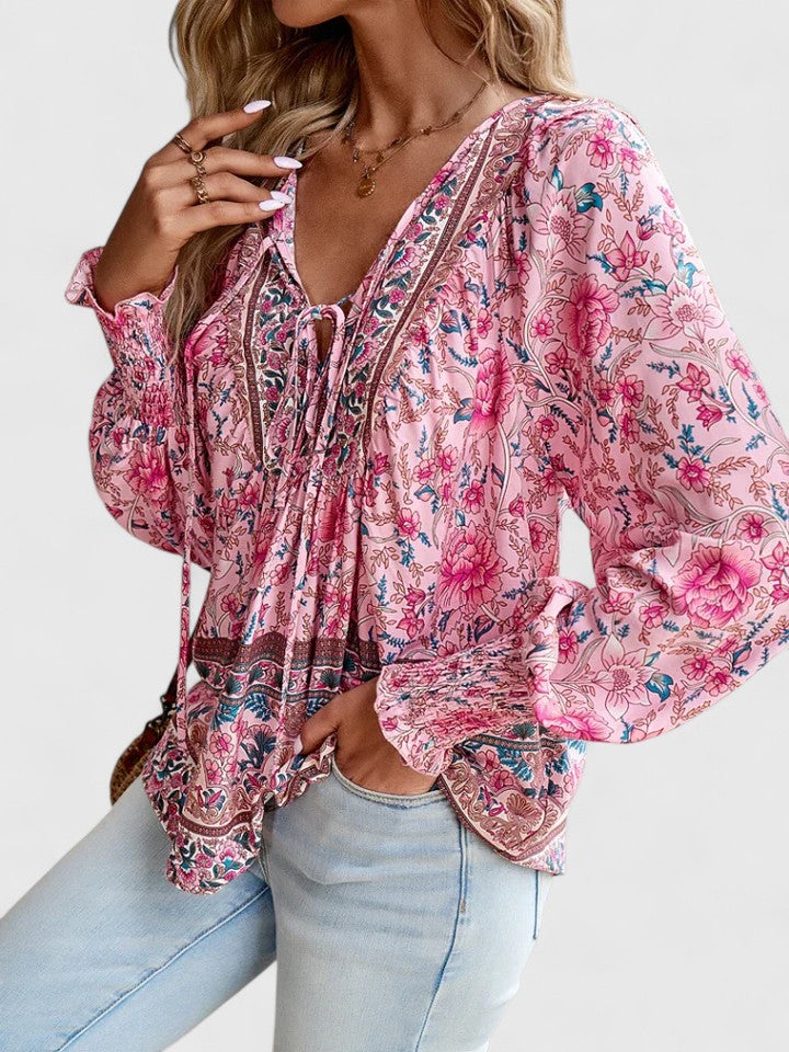 Pink Renazianne™ Elegant Top by Emma & Rose Cape Town, featuring a stylish, flowy design with delicate fabric and feminine details.