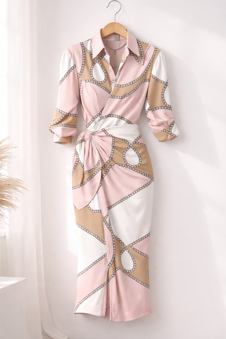 Pink VIVIENNE Lola maxi print dress by Emma & Rose Cape Town, flowing fabric with vibrant floral pattern.