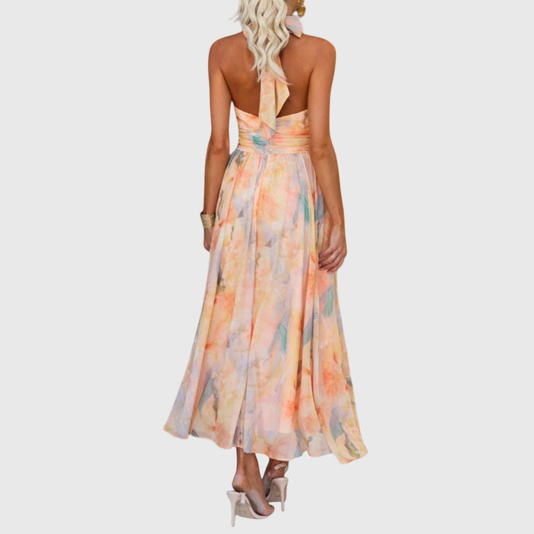 Emma & Rose Cape Town Halter Maxi Dress featuring a flowing design and elegant silhouette, perfect for summer occasions.