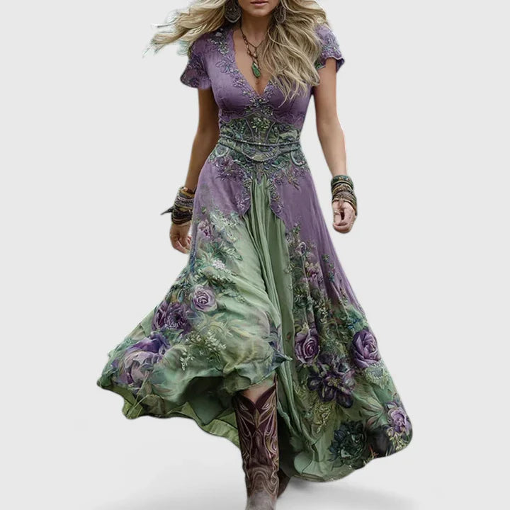 Emma & Rose Cape Town Sydneighh elegant purple maxi dress, flowing fabric and stylish design, perfect for formal occasions