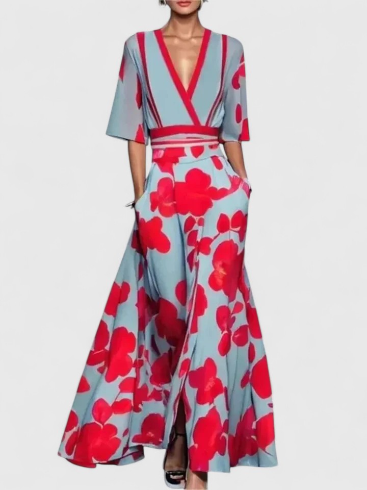 Emma & Rose Cape Town Aimee elegant red maxi dress with flowing fabric and stylish design, perfect for formal occasions.