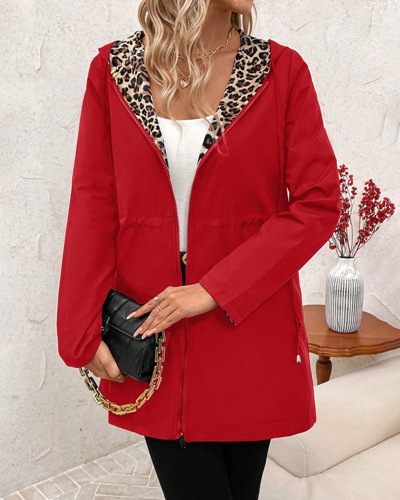 Red Amy™ elegant coat by Emma & Rose Cape Town, showcasing a stylish tailored design with a classic collar and front buttons.
