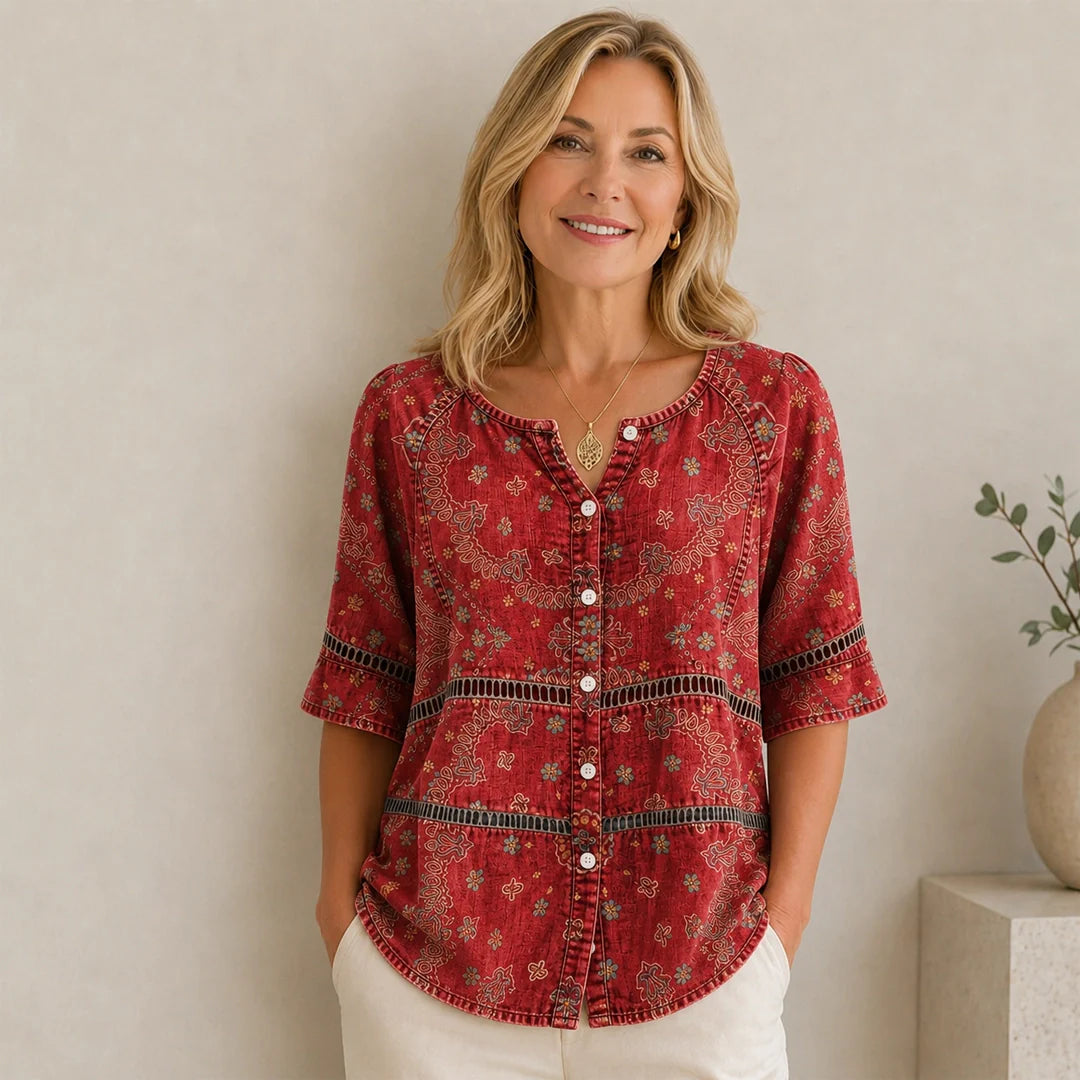 Inès™  |  Vintage Print Blouse