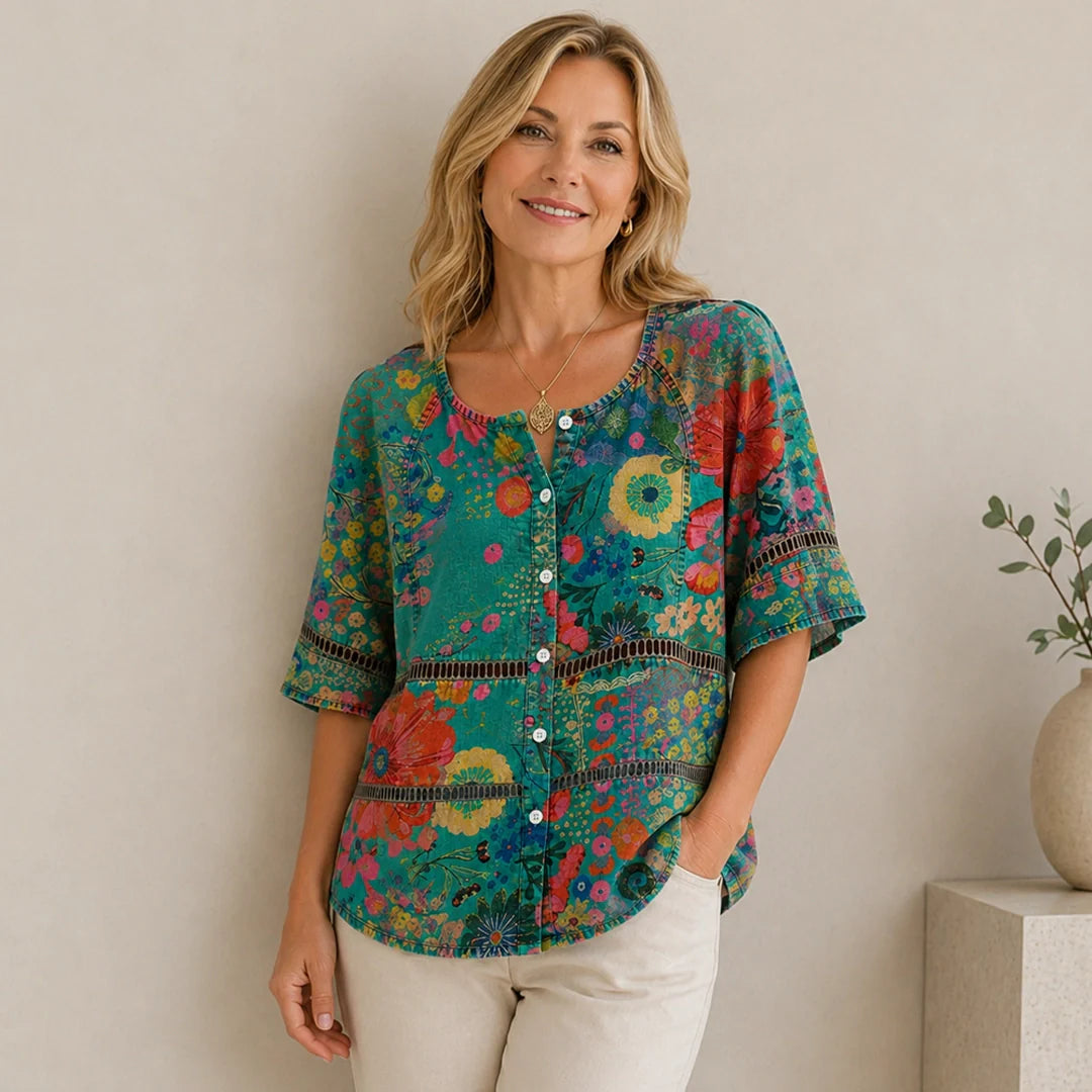 Inès™  |  Vintage Print Blouse