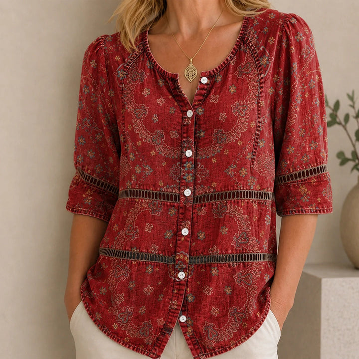 Inès™  |  Vintage Print Blouse