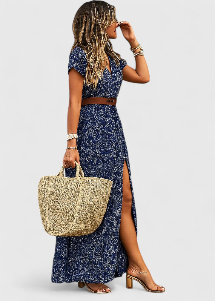 Emma & Rose Cape Town Lorraine™ boho maxi dress in red, featuring a flowing, stylish design with intricate details and a relaxed fit.