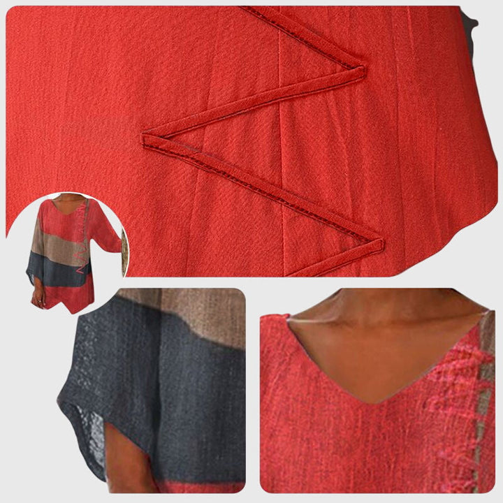 Emma & Rose Cape Town Nena™ Flattering Top in vibrant red, front view showing fitted silhouette and stylish design.