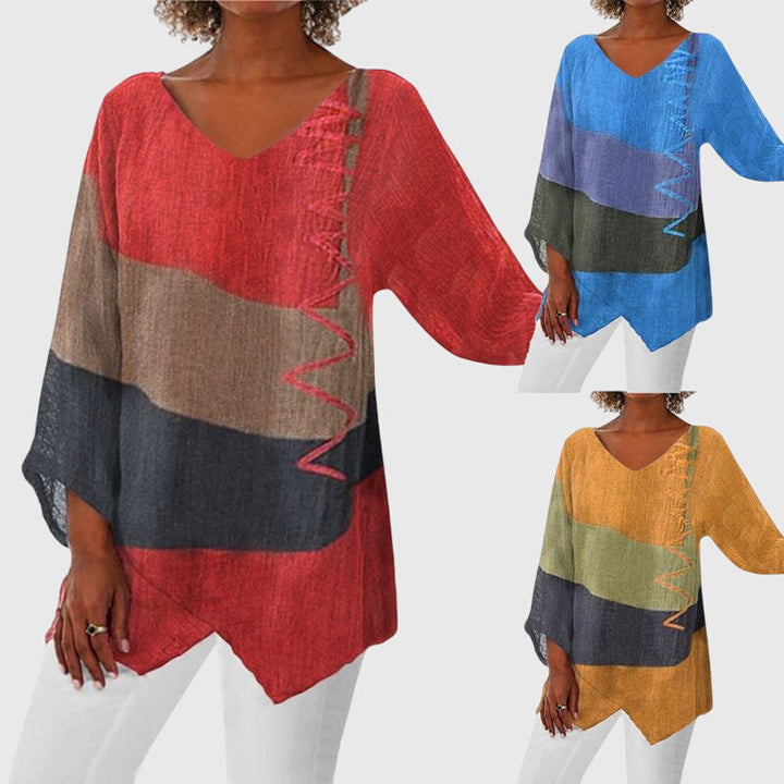 Red Nena™ flattering top by Emma & Rose Cape Town, featuring a stylish, fitted design and elegant neckline.