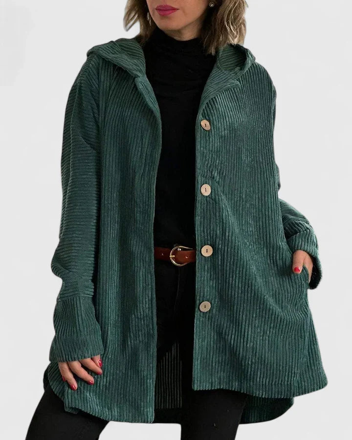 Emma & Rose Cape Town Ysalindah™ comfortable red jacket, soft fabric, stylish fit, shown on a hanger.