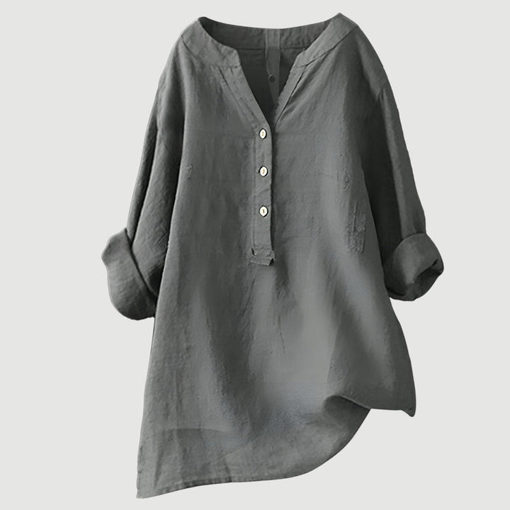 Red Emma & Rose Cape Town Ravenna women's oversized blouse, relaxed fit with billowy sleeves and casual style.
