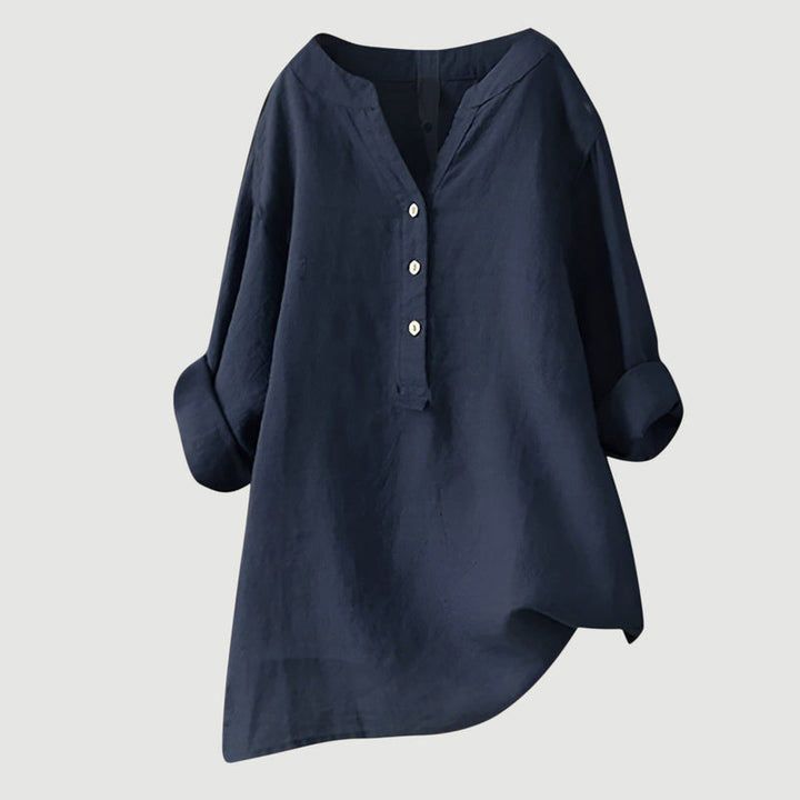Red Ravenna™ women's oversized blouse by Emma & Rose Cape Town, relaxed fit with flowing fabric and stylish design.